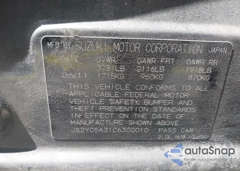 2012 Suzuki Sx4 Le/Le Popular из США, поврежденный, VIN JS2YC5A31C6300010